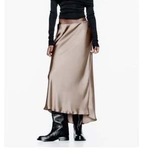 Zara midi satin effect skirt